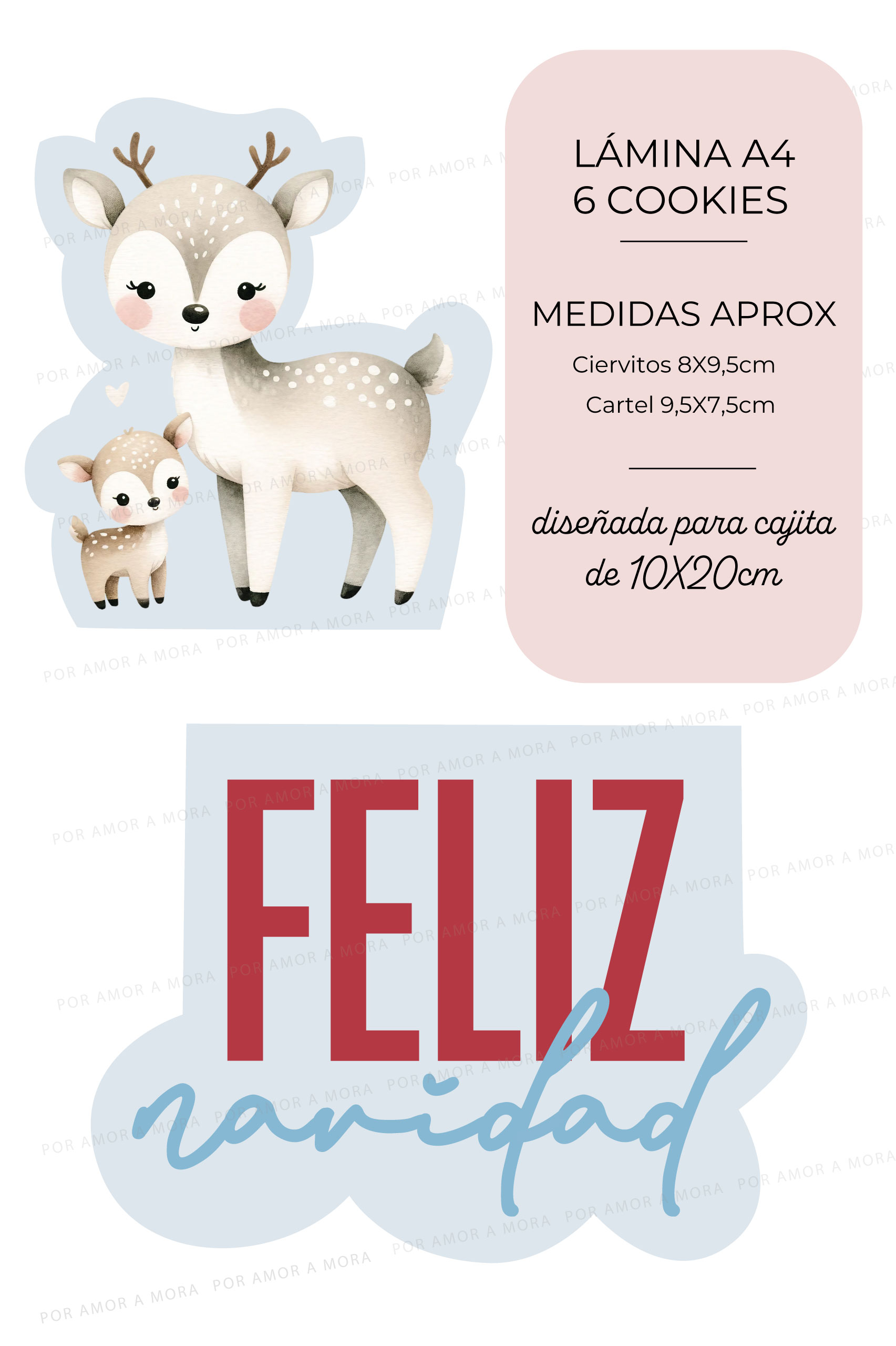 Lámina Papel de Arroz - Ciervitos