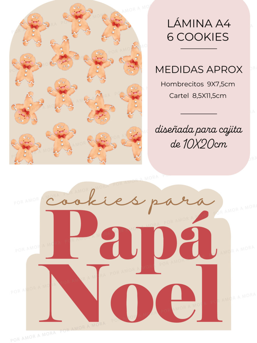 Lámina Papel de Arroz – Cookies para Papá Noel