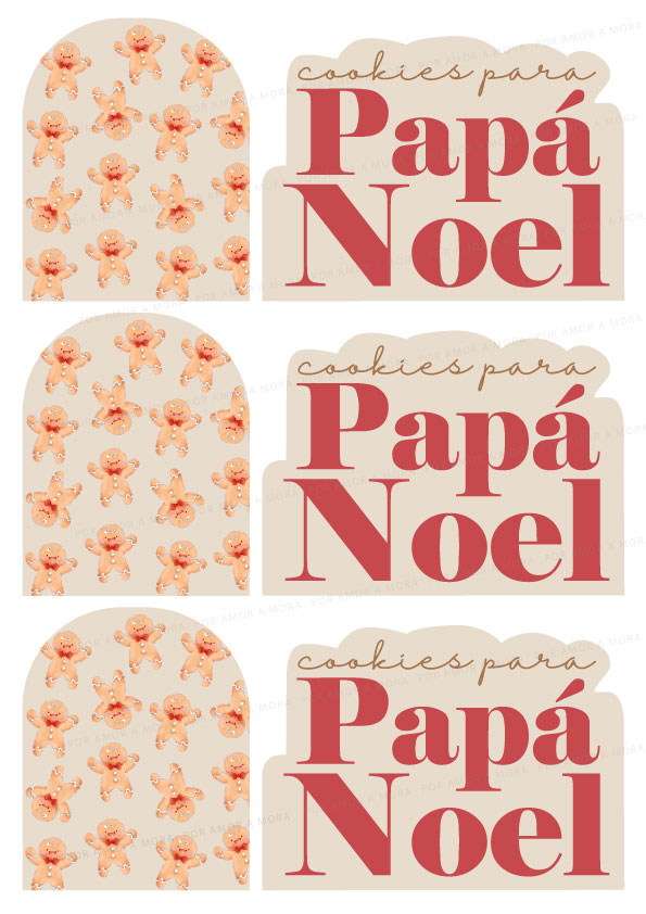 Cortantes para lámina Cookies para Papá Noel