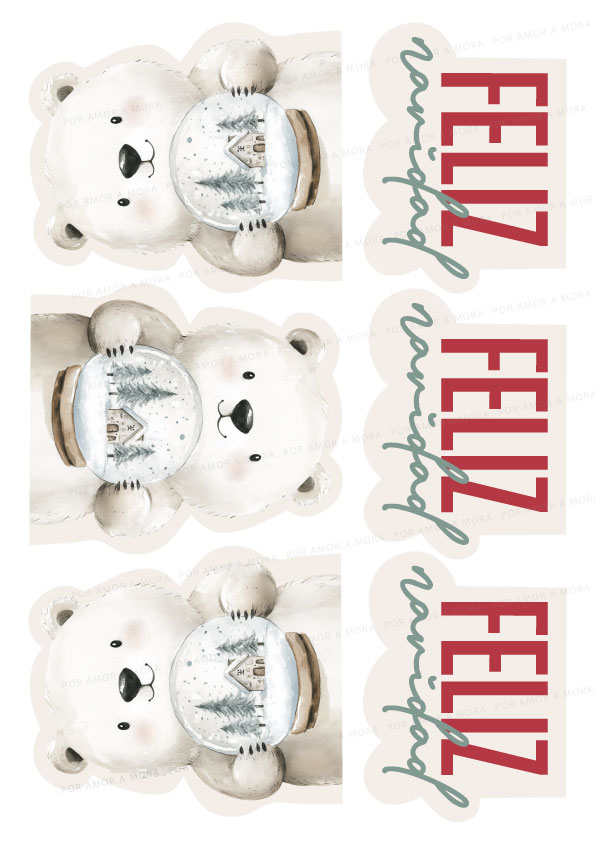 Cortantes para lámina Oso Navideño