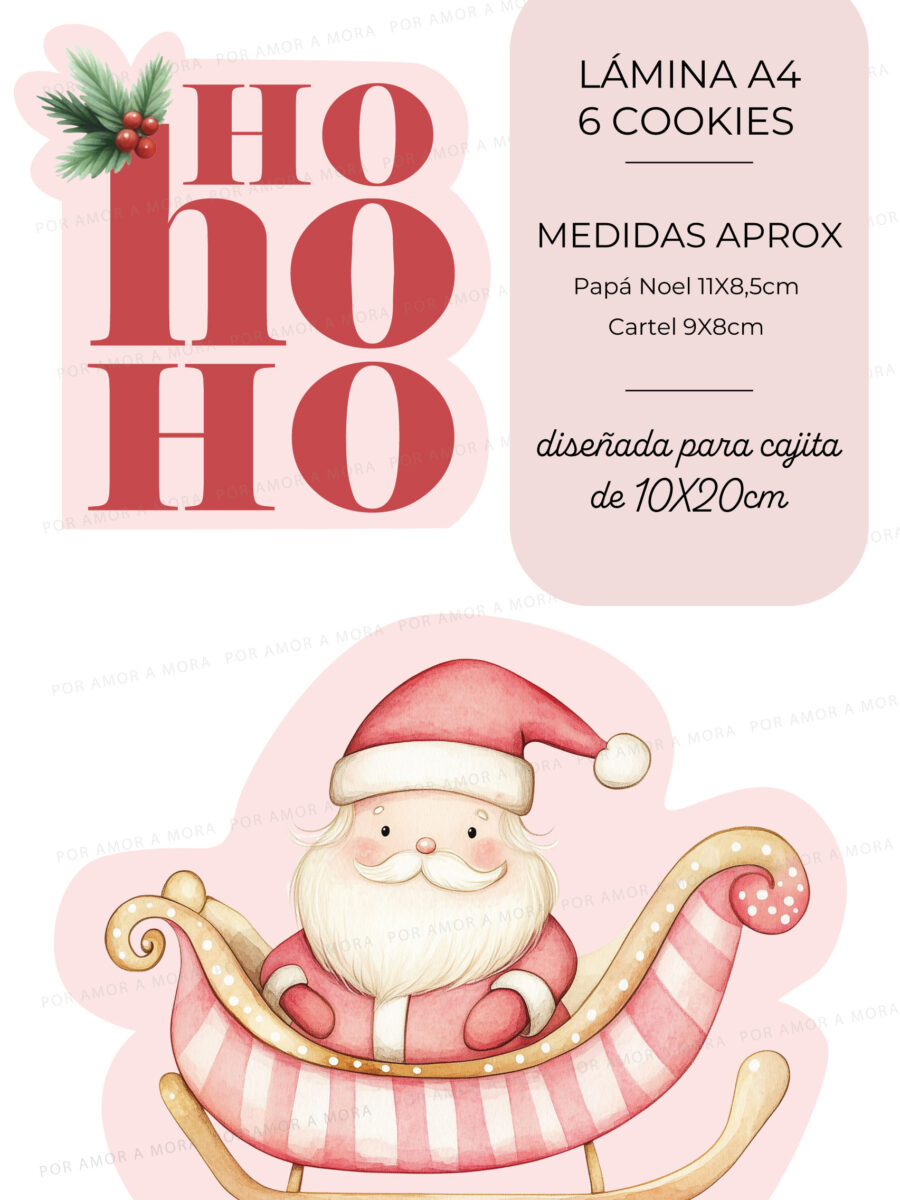 Lámina Papel de Arroz – Papá Noel HO HO HO