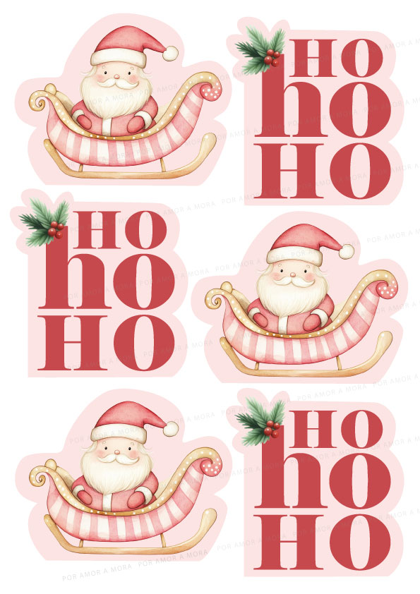 Cortantes para lámina Papá Noel HO HO HO