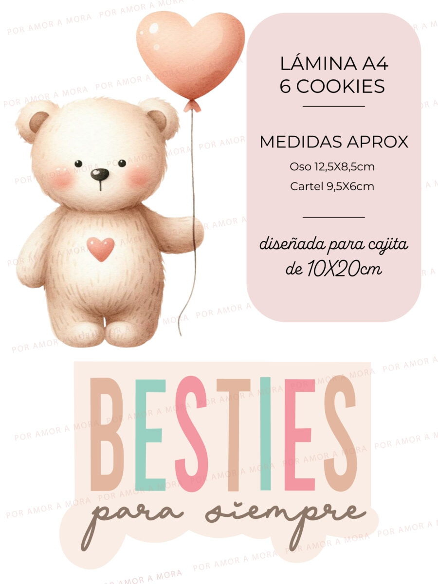 Lámina papel de arroz - Osito con Globo