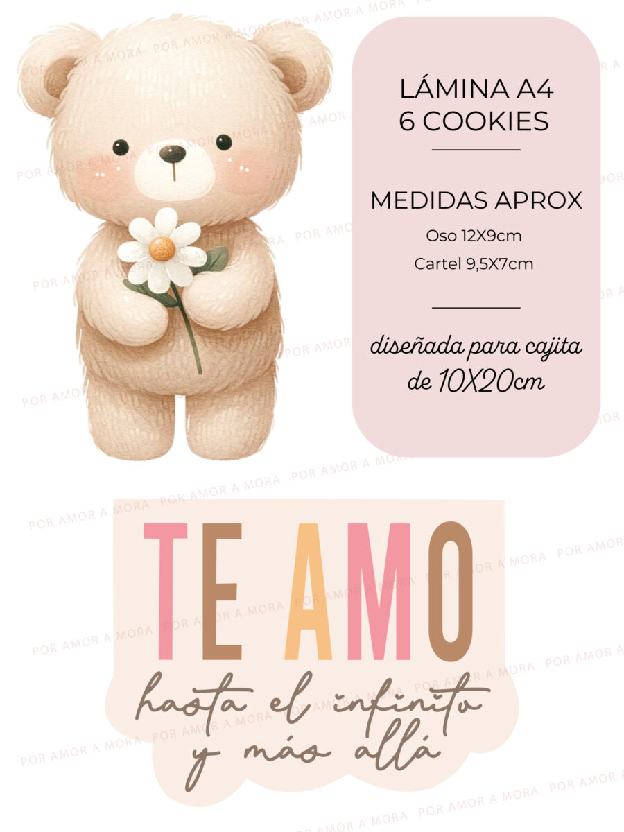 Lámina papel de arroz – Osito con Margarita