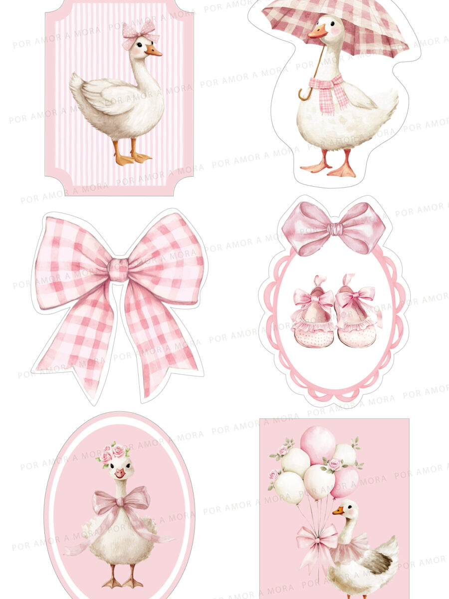 Lámina papel de arroz- Cookies Gansita Rosa